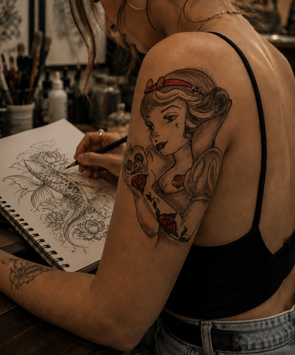 Blanche comme l'Encre - Tatouage personnalisé